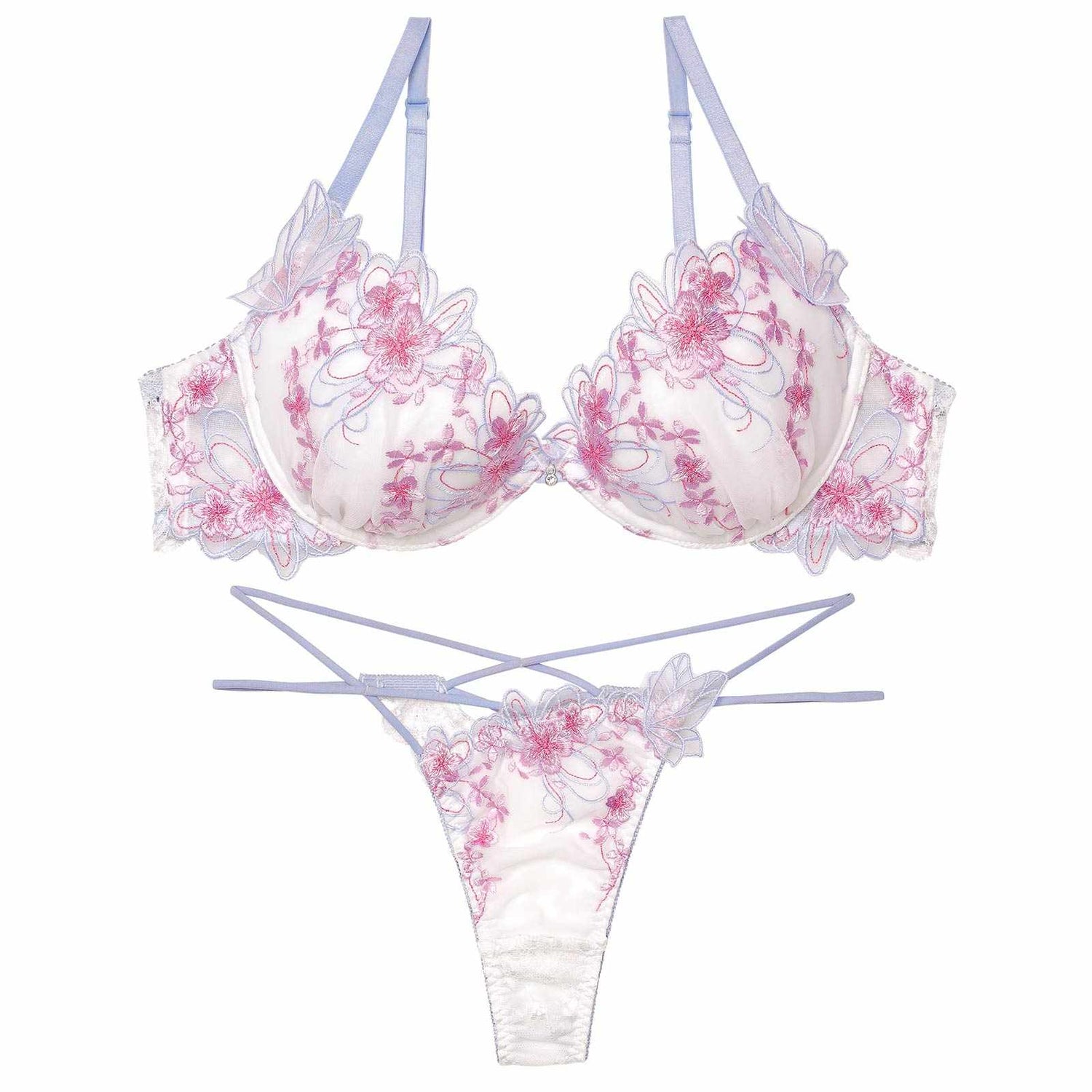 3/4新作!グレイスチェリーブロッサムブラジャー&amp;バック透けTバックショーツ