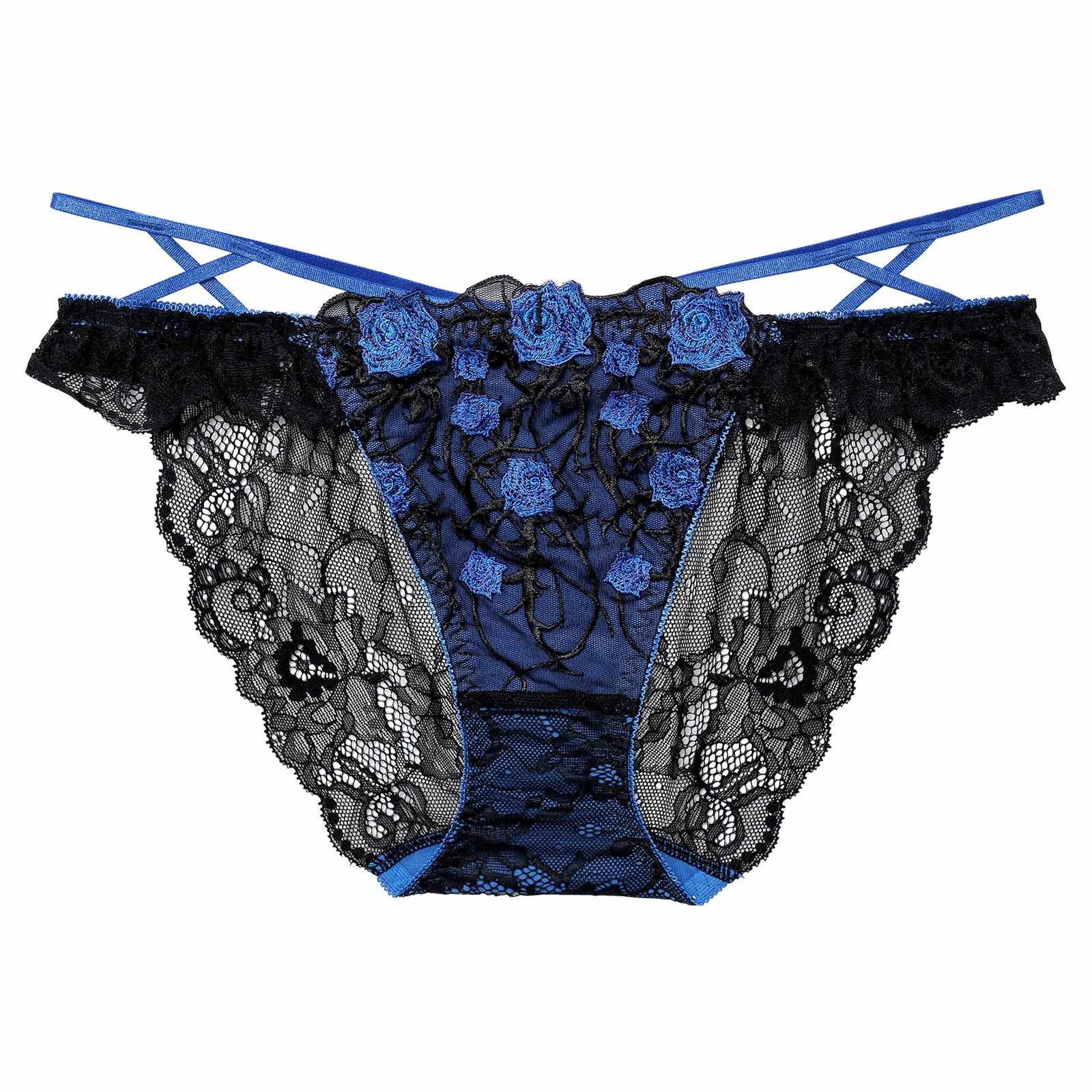 1/23新作!ミッドナイトローズクロスコードバック透け選べるショーツ[おそろいショーツ]