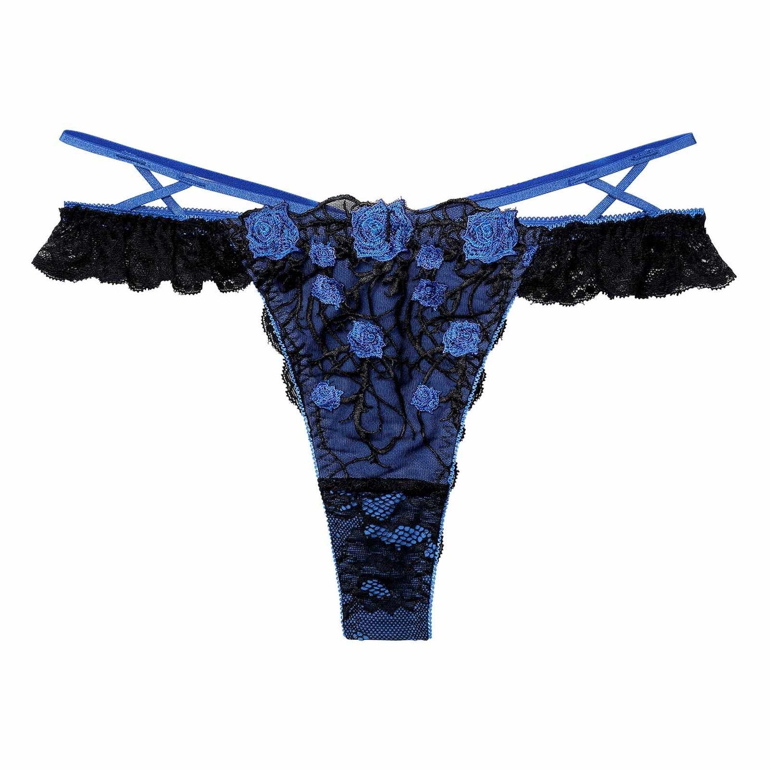 1/23新作!ミッドナイトローズクロスコードバック透け選べるショーツ[おそろいショーツ]