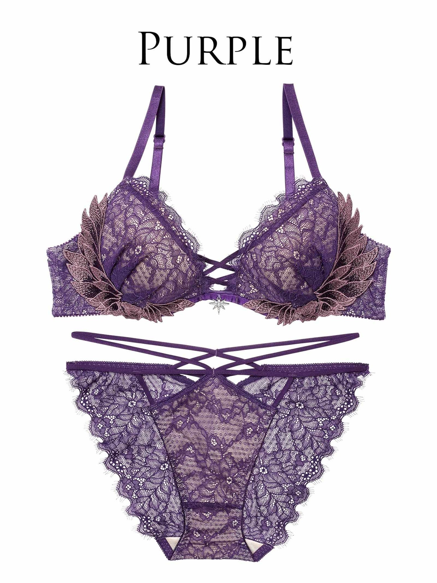 12/22新作!グラマラスフェザーローズブラジャー＆バック透けフルバックショーツ