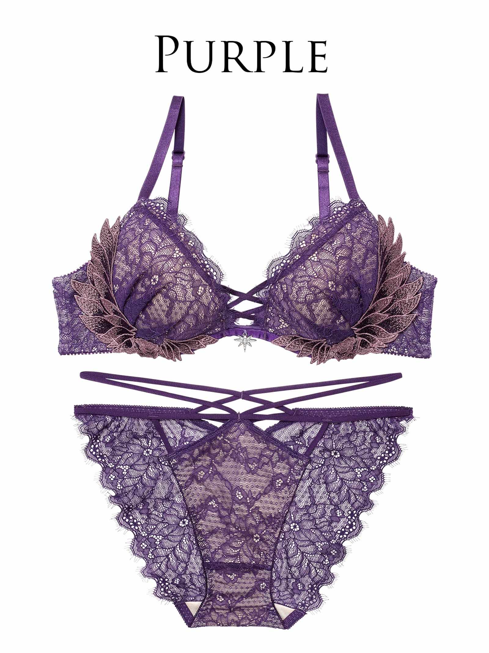 12/22新作!グラマラスフェザーローズブラジャー＆バック透けフルバックショーツ