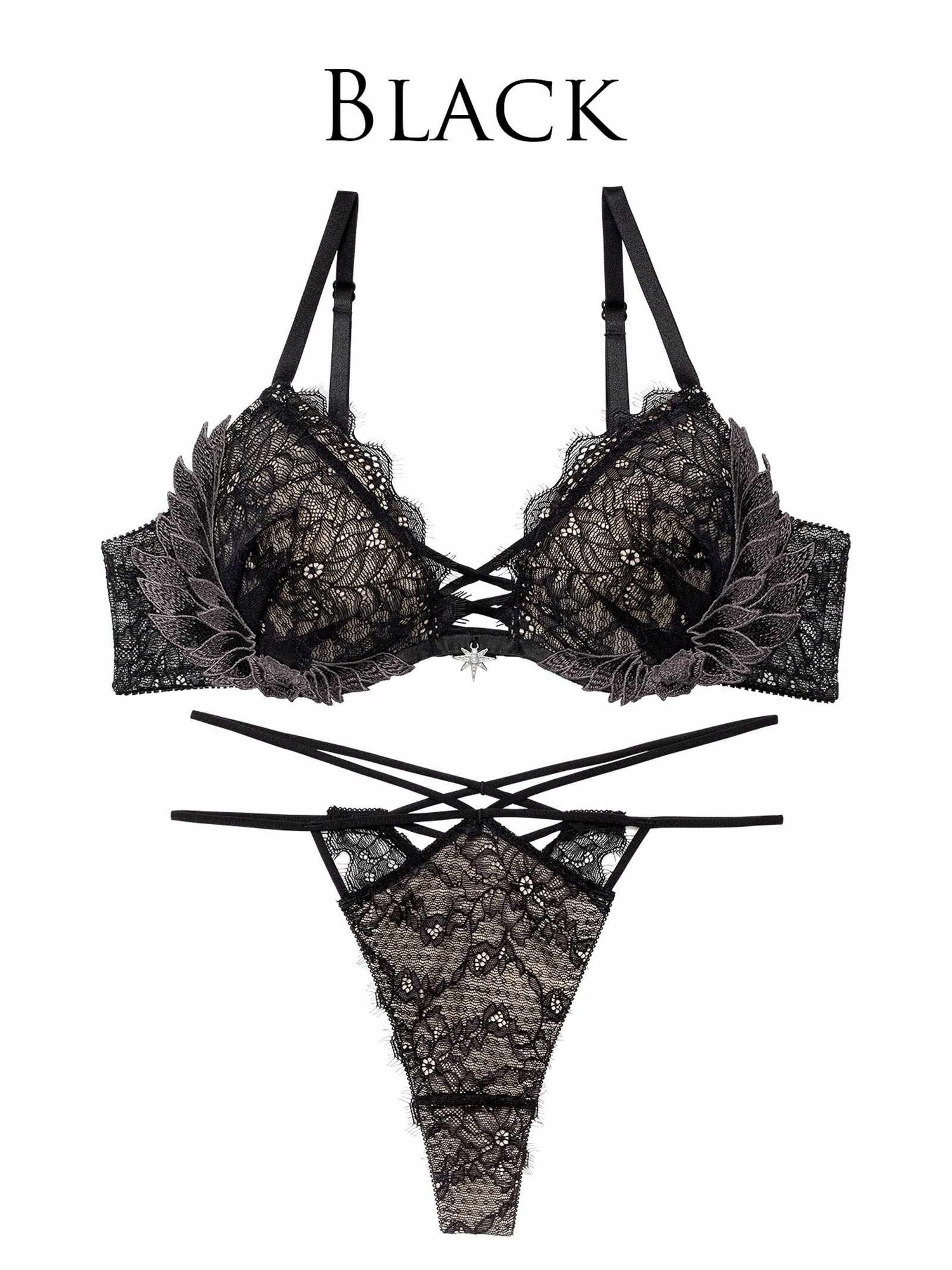 12/22新作!グラマラスフェザーローズブラジャー＆バック透けTバックショーツ