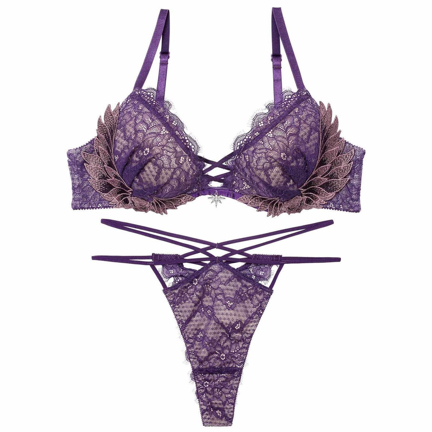 12/22新作!グラマラスフェザーローズブラジャー＆バック透けTバックショーツ